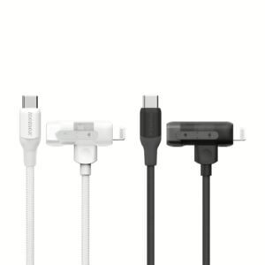 Momax สายชาร์จ รุ่น 1-Link Flow Duo 2-in-1 ชาร์จไว 60W PD USB-C to C + Lightning (ยาว 1.5m) - สี Black