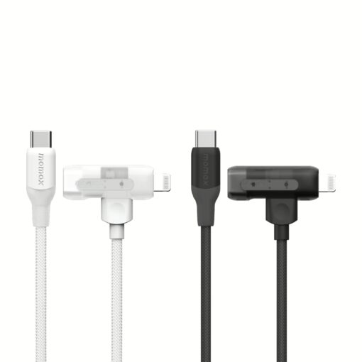 Momax สายชาร์จ รุ่น 1-Link Flow Duo 2-in-1 ชาร์จไว 60W PD USB-C to C + Lightning (ยาว 1.5m) - สี Black - Image 3