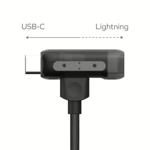 Momax สายชาร์จ รุ่น 1-Link Flow Duo 2-in-1 ชาร์จไว 60W PD USB-C to C + Lightning (ยาว 1.5m) - สี Black - Image 4