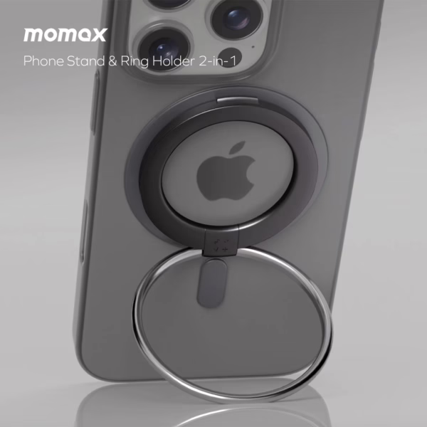 Momax รุ่น Hoop Magnetic Ring Stand - แหวนติดหลังมือถือ - สี Black