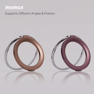 Momax รุ่น Hoop Magnetic Ring Stand - แหวนติดหลังมือถือ - สี Black