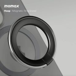 Momax รุ่น Hoop Magnetic Ring Stand - แหวนติดหลังมือถือ - สี Black