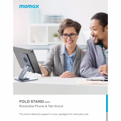 แท่นวาง Momax รุ่น Fold Stand Rotatable Phone Tablet Stand - สี Titanium