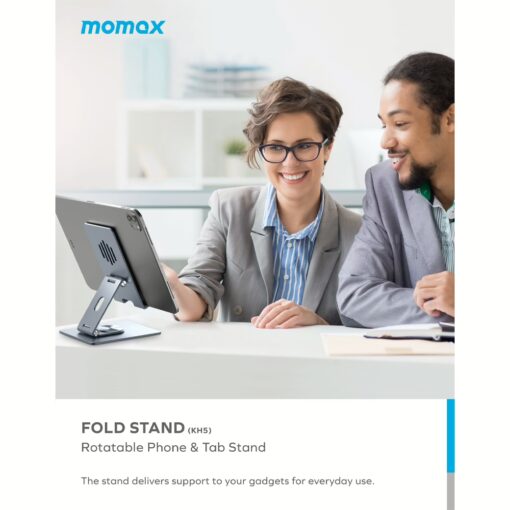 แท่นวาง Momax รุ่น Fold Stand Rotatable Phone Tablet Stand - สี Titanium - Image 2