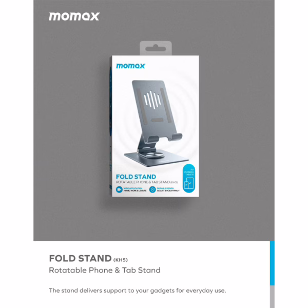 แท่นวาง Momax รุ่น Fold Stand Rotatable Phone Tablet Stand - สี Titanium