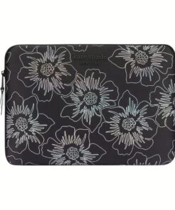 Kate Spade รุ่น Puffer Sleeve - ซองใส่แล็ปท็อป Laptop 16" - ลาย Hollyhock Iridescent Black