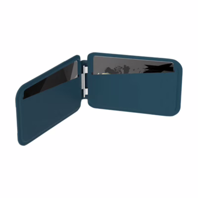 Momax รุ่น 1-Wallet - ที่เก็บบัตรติดหลังมือถือ - สี Teal Blue