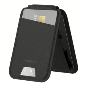 Momax รุ่น 1-Wallet - ที่เก็บบัตรติดหลังมือถือ - สี Black