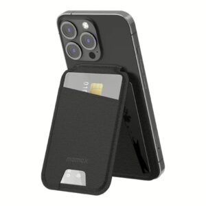 Momax รุ่น 1-Wallet - ที่เก็บบัตรติดหลังมือถือ - สี Black