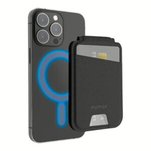 Momax รุ่น 1-Wallet - ที่เก็บบัตรติดหลังมือถือ - สี Black