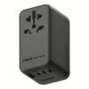 Momax หัวชาร์จ+หัวแปลงปลั๊กไฟ รุ่น 1-World Travel Adapter 4-Port กำลังไฟ 140W ชาร์จไว GaN + สาย USB-C to C 140W (ยาว 1m) - สี Black