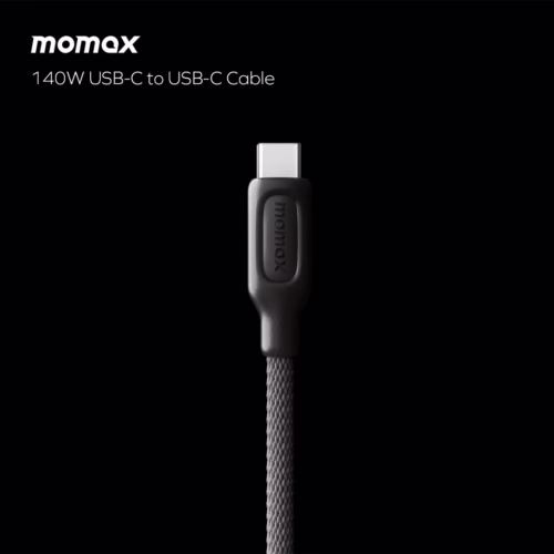 Momax หัวชาร์จ+หัวแปลงปลั๊กไฟ รุ่น 1-World Travel Adapter 4-Port กำลังไฟ 140W ชาร์จไว GaN + สาย USB-C to C 140W (ยาว 1m) - สี Black