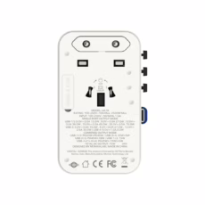 Momax หัวชาร์จ+หัวแปลงปลั๊กไฟ รุ่น 1-World Travel Adapter 3-Port กำลังไฟ 70W ชาร์จไว GaN พร้อมสาย USB-C ในตัว - ลาย RX-78-2-White