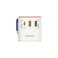 Momax หัวชาร์จ+หัวแปลงปลั๊กไฟ รุ่น 1-World Travel Adapter 3-Port กำลังไฟ 70W ชาร์จไว GaN พร้อมสาย USB-C ในตัว - ลาย RX-78-2-White