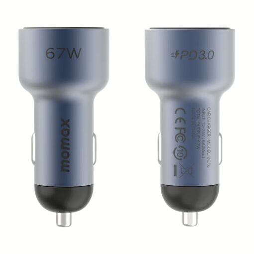 Momax รุ่น MoVe Car Charger - ที่ชาร์จในรถยนต์ - สี Space Grey - Image 2