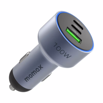 ที่ชาร์จในรถยนต์ Momax รุ่น MoVe 100W Triple-Port Car Charger - Space Grey