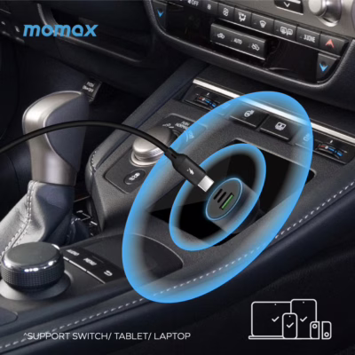 ที่ชาร์จในรถยนต์ Momax รุ่น MoVe 100W Triple-Port Car Charger - Space Grey