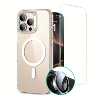 ESR รุ่น Classic Hybrid (Halolock) - Bundle Set - เคส+ฟิล์ม iPhone 16 Pro - สี Clear (พร้อมฟิล์ม+กระจกเลนส์กล้อง)