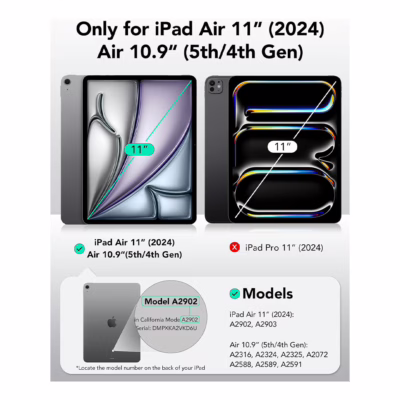 ESR รุ่น Ascend Trifold - เคส iPad Air 11" (2025/2024), iPad Air 10.9" (5th/4th Gen) - สี Forest Green