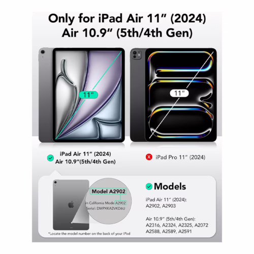 ESR รุ่น Ascend Trifold - เคส iPad Air 11" (2025/2024), iPad Air 10.9" (5th/4th Gen) - สี Forest Green