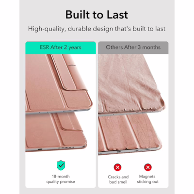 ESR รุ่น Rebound Magnetic Case - เคส iPad Air 11" (2025/2024), iPad Air 10.9" (5th/4th Gen), iPad Pro 11" (1st Gen) - สี Rose Gold