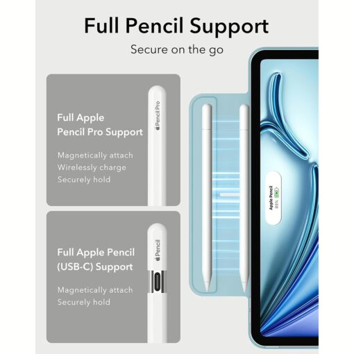 ESR รุ่น Rebound Magnetic Case - เคส iPad Air 11" (2025/2024), iPad Air 10.9" (5th/4th Gen), iPad Pro 11" (1st Gen) - สี Sky Blue - Image 6