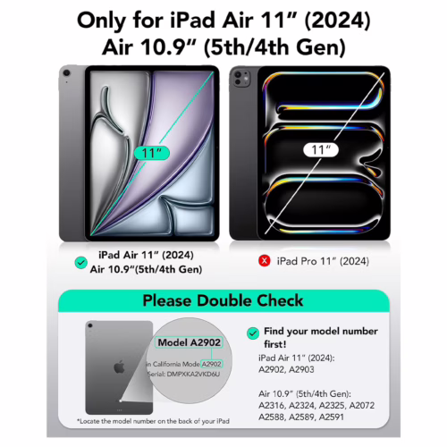 ESR รุ่น Rebound Magnetic Case - เคส iPad Air 11" (2025/2024), iPad Air 10.9" (5th/4th Gen), iPad Pro 11" (1st Gen) - สี Navy Blue