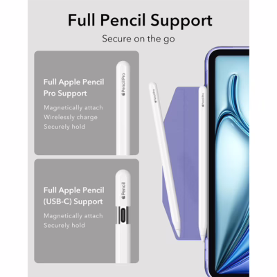 ESR รุ่น Ascend Trifold - เคส iPad Air 11" (2025/2024), iPad Air 10.9" (5th/4th Gen) - สี Frosted Lavender