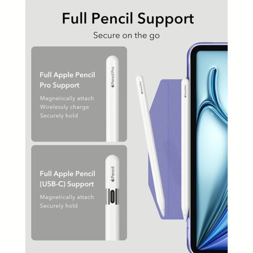 ESR รุ่น Ascend Trifold - เคส iPad Air 11" (2025/2024), iPad Air 10.9" (5th/4th Gen) - สี Frosted Lavender - Image 4