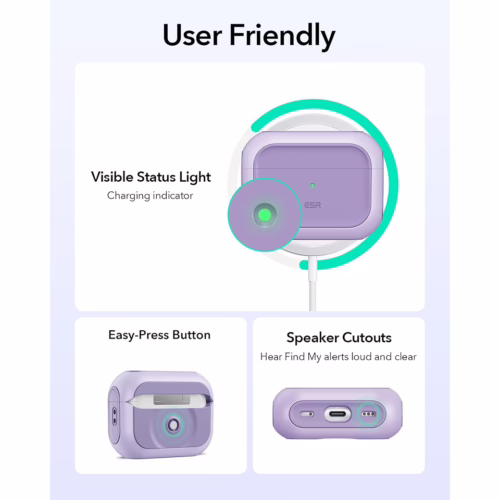 ESR รุ่น Orbit Hybrid with HaloLock - เคส AirPods Pro 2/1 - สี Lavender