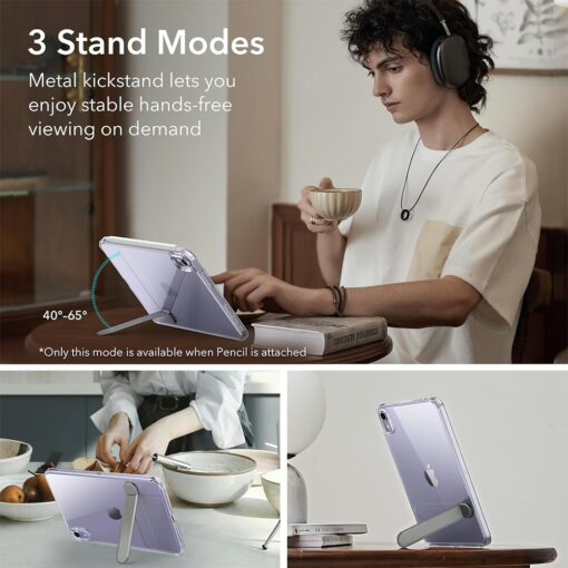ESR รุ่น Boost Kickstand Case - เคส iPad mini (7th/6th Gen) - สี Clear - Image 3