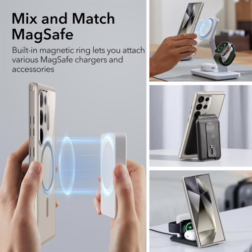 ESR รุ่น Classic Hybrid Case (HaloLock) - เคส Galaxy S24 Ultra - สี Clear Grey
