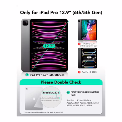 ESR รุ่น Shift Magnetic Case - เคส iPad Pro 12.9 (6th/5th Gen) - สี Purple