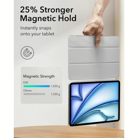 ESR รุ่น Rebound Magnetic Case - เคส iPad Air 11" (2025/2024), iPad Air 10.9" (5th/4th Gen), iPad Pro 11" (1st Gen) - สี  Brilliant White - Image 4