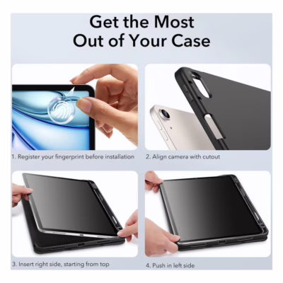 ESR รุ่น Rebound Pencil Case - เคส iPad Air 11" (2025/2024), iPad Air 10.9" (5th/4th Gen) - สี Black
