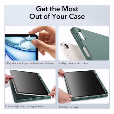 ESR รุ่น Rebound Pencil Case - เคส iPad Air 11" (2025/2024), iPad Air 10.9" (5th/4th Gen) - สี Forest Green