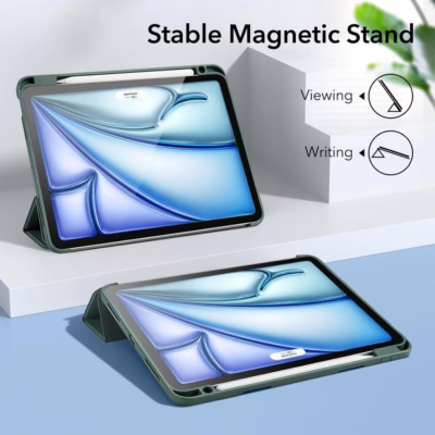 ESR รุ่น Rebound Pencil Case - เคส iPad Air 11" (2025/2024), iPad Air 10.9" (5th/4th Gen) - สี Forest Green