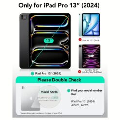 ESR รุ่น Classic Hybrid Back Case - เคส iPad Pro 13" (7th/2024) - สี Clear Black