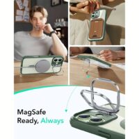 ESR รุ่น Classic Hybrid Case with Stash Stand (HaloLock) - เคส iPhone 16 - สี Clear Green
