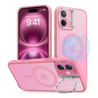 ESR รุ่น Classic Hybrid Case with Stash Stand (HaloLock) - เคส iPhone 16 - สี Frosted Pink