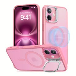 ESR รุ่น Classic Hybrid Case with Stash Stand (HaloLock) - เคส iPhone 16 - สี Frosted Pink
