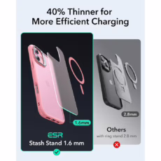 ESR รุ่น Classic Hybrid Case with Stash Stand (HaloLock) - เคส iPhone 16 - สี Frosted Pink
