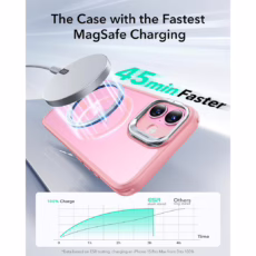 ESR รุ่น Classic Hybrid Case with Stash Stand (HaloLock) - เคส iPhone 16 - สี Frosted Pink