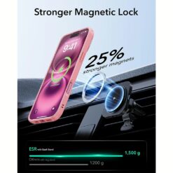ESR รุ่น Classic Hybrid Case with Stash Stand (HaloLock) - เคส iPhone 16 - สี Frosted Pink