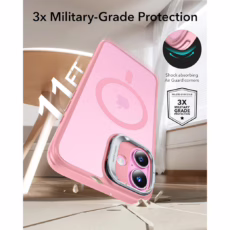 ESR รุ่น Classic Hybrid Case with Stash Stand (HaloLock) - เคส iPhone 16 - สี Frosted Pink