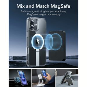 ESR รุ่น Boost Flickstand Case (HaloLock) - เคส iPhone 16 - สี Clear