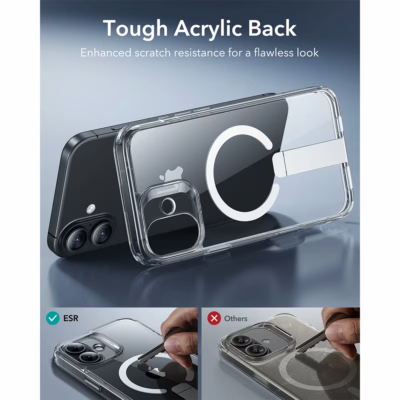ESR รุ่น Boost Flickstand Case (HaloLock) - เคส iPhone 16 Plus - สี Clear