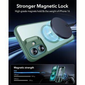 ESR รุ่น Boost Flickstand Case (HaloLock) - เคส iPhone 16 - สี Clear Green