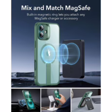 ESR รุ่น Boost Flickstand Case (HaloLock) - เคส iPhone 16 Plus - สี Clear Green