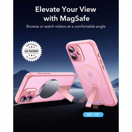 ESR รุ่น Boost Flickstand Case (HaloLock) - เคส iPhone 16 - สี Frosted Pink